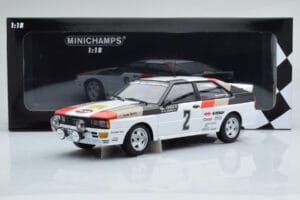 Audi Quattro Audi Sport #1 H. Mikkola / A. Hertz Winners International Swedish Rally 1981 Minichamps 1:18 155811102 Fém – 6. kép a 6-ből