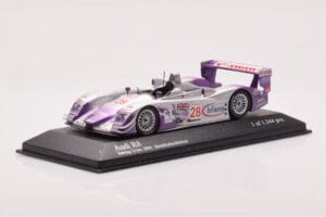 Audi R8 LMP900 #28 F. Biela / P. Kaffer / A. McNish 12 Hours of Sebring Winner 2004 Minichamps 1:43 4000412328 Fém – 2. kép a 4-ből