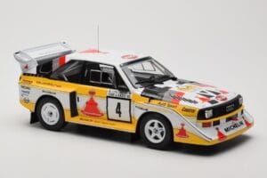 Audi Sport Quattro S1 E2 #4 S. Blomqvist / B. Cederberg Rally 1000 Lakes 1985 IXO 1:18 18RMC161A Fém – 4. kép a 6-ből