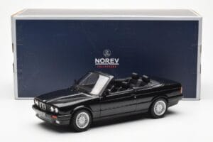BMW 325i E30 Kabrió Fekete Metál Norev 1:18 183211 Fém – 6. kép a 6-ből