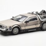 DeLorean DMC-12 Time Machine Back to the Future Ezüst Sun Star 1:18