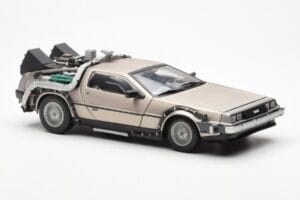 DeLorean DMC-12 Time Machine Back to the Future Ezüst Sun Star 1:18 2711 Fém – 6. kép a 8-ből