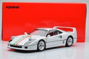 Ferrari F40 Gyöngyház Fehér Italy Kyosho 1:18 08416PWT-G Fém – 8. kép a 8-ből
