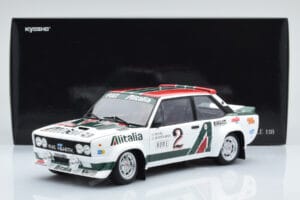 Fiat 131 Abarth Alitalia #2 W. Röhrl / C. Geistdörfer Rally Monte Carlo 1978 Kyosho 1:18 08376G Fém – 10. kép a 10-ből