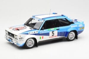 Fiat 131 Abarth #5 Team Fiat Works Rally Portugal 1980 Kyosho 1:18 08376A Fém