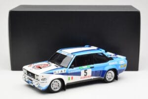 Fiat 131 Abarth #5 Team Fiat Works Rally Portugal 1980 Kyosho 1:18 08376A Fém – 8. kép a 8-ből