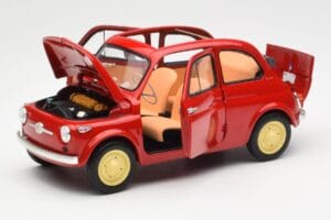 Fiat Nuova 500 Coral Piros Kyosho 1:18 08966R Fém – 2. kép a 8-ből