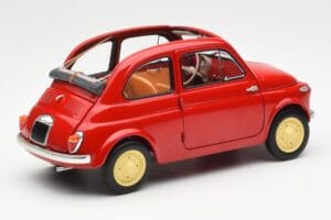 Fiat Nuova 500 Coral Piros Kyosho 1:18 08966R Fém – 3. kép a 8-ből