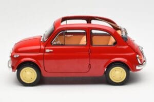 Fiat Nuova 500 Coral Piros Kyosho 1:18 08966R Fém – 4. kép a 8-ből