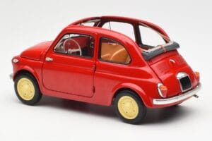 Fiat Nuova 500 Coral Piros Kyosho 1:18 08966R Fém – 7. kép a 8-ből