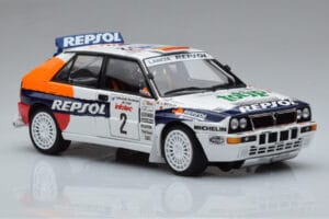 Lancia Delta HF Integrale Evoluzione #2 C. Sainz / L. Moya Tour de Corse 1993 Kyosho 1:18 08348J Fém – 5. kép a 9-ből