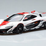 McLaren P1 GTR Fényes Fehér Piros Csíkokkal AUTOart 1:18