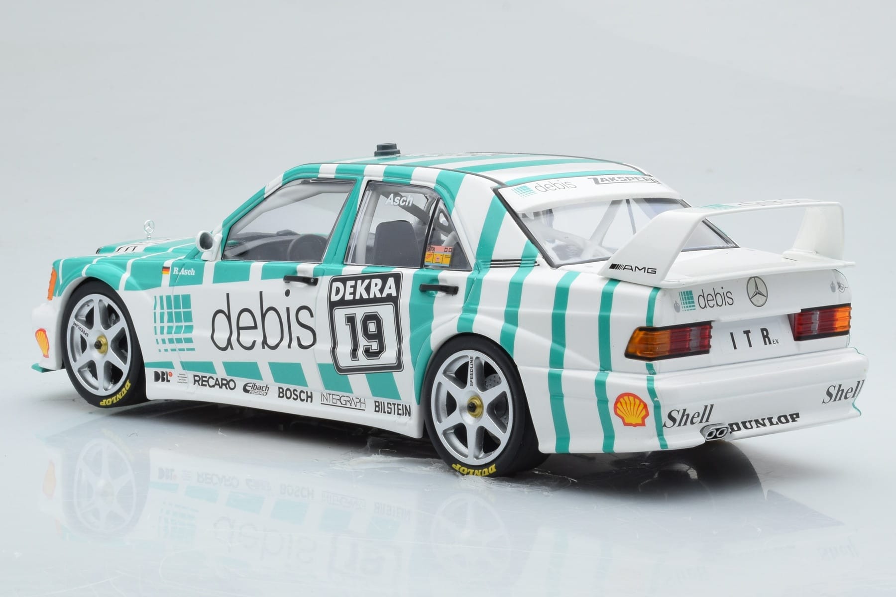 Mercedes 190E 2.5-16 W201 EVO 2 Debis #19 R. Asch Team Zackspeed DTM 1991 Minichamps 1:18 155913619 Fém – 5. kép a 6-ből