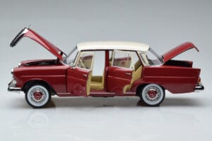 Mercedes 200 W110 Piros Norev 1:18 183706 Fém – 4. kép a 7-ből