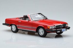 Mercedes 450 SL R107 US Verzió Piros Norev 1:18 183729 Fém – 6. kép a 8-ből