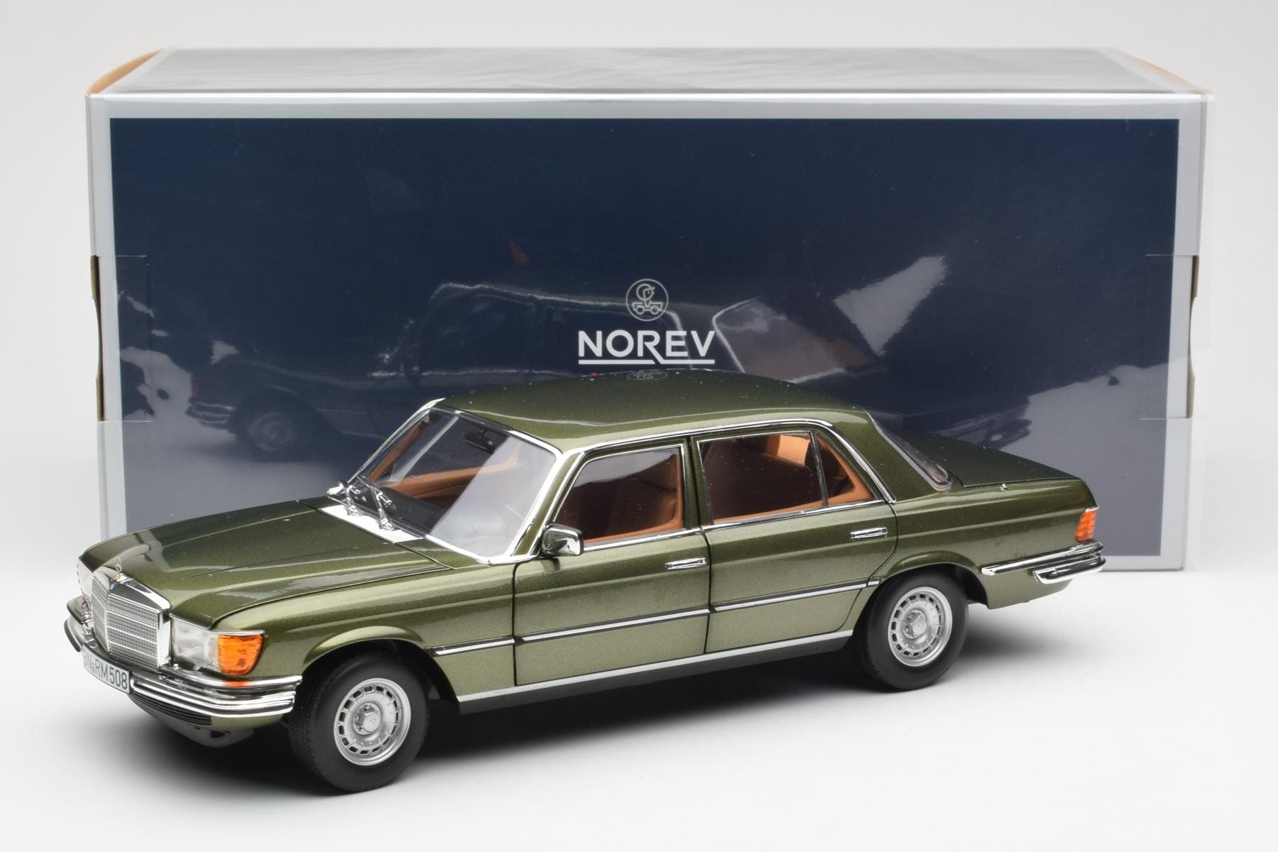 Mercedes 450SEL 6.9 W116 Zöld Metál Norev 1:18 183455 Fém – 8. kép a 8-ből