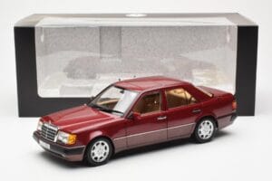 Mercedes 500E W124 Piros Metallic Kereskedői Kiadás Norev 1:18 B66040699 Fém – 8. kép a 8-ből