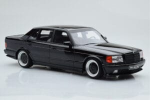 Mercedes 560 SEL AMG W126 Obsidian Fekete Otto 1:18 OT297 Gyanta – 4. kép a 6-ből
