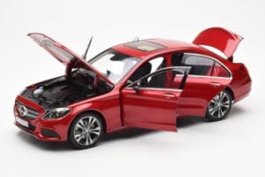 Mercedes C-Class W205 Piros Metallic Asia Exclusive Norev 1:18 183835 Fém – 2. kép a 8-ből