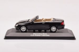 Mercedes CLK A209 Kabrió Obsidian Fekete Metál Minichamps 1:43