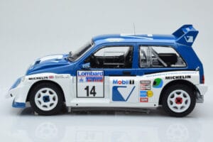 MG Metro 6R4 #14 D. Llewellin / P. Short RAC Rally 1986 IXO 1:18 18RMC068C Fém – 3. kép a 6-ből