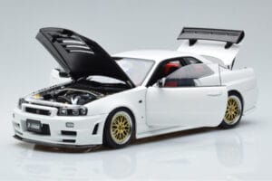 Nissan Skyline GT-R R34 Nismo Z-Tune Fehér MotorHelix 1:18 M83407 Fém – 2. kép a 11-ből