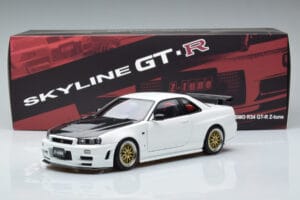 Nissan Skyline GT-R R34 Nismo Z-Tune Fehér MotorHelix 1:18 M83407 Fém – 11. kép a 11-ből