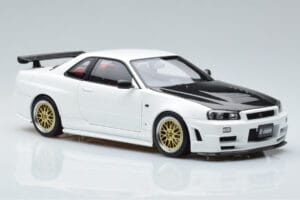 Nissan Skyline GT-R R34 Nismo Z-Tune Fehér MotorHelix 1:18 M83407 Fém – 6. kép a 11-ből