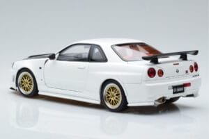 Nissan Skyline GT-R R34 Nismo Z-Tune Fehér MotorHelix 1:18 M83407 Fém – 7. kép a 11-ből