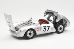 Porsche 550 RS Spyder #37 H. Polensky / R. von Frankenberg 24 Hours of Le Mans 1955 Schuco 1:18 450033400 Fém – 2. kép a 8-ből