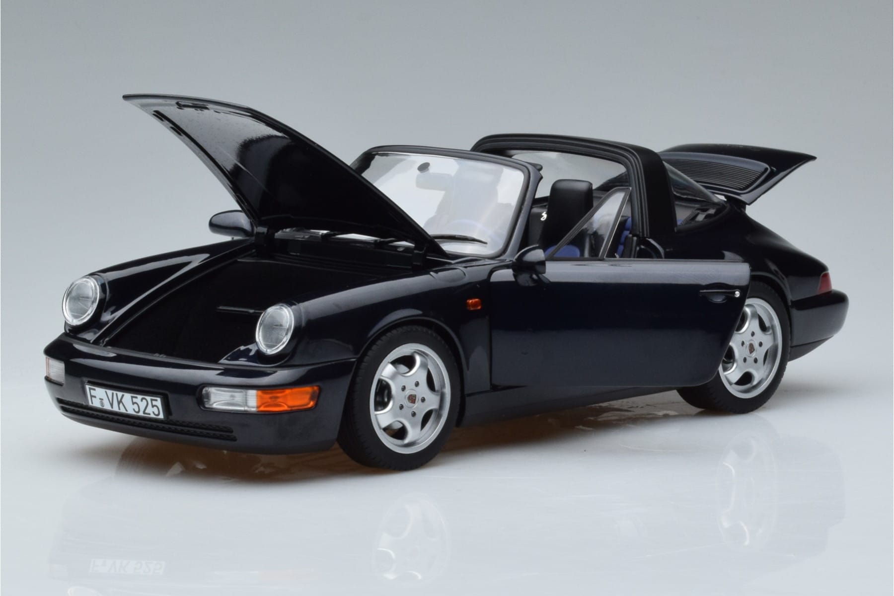 Porsche 911 964 Carrera 4 Targa Kék Norev 1:18 187340 Fém – 2. kép a 8-ből