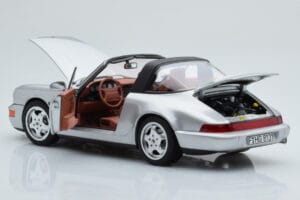 Porsche 911 964 Carrera 4 Targa Polar Ezüst Norev 1:18 187342 Fém – 3. kép a 9-ből