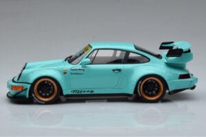 Porsche 911 964 RWB Tiffany Kék GT Spirit 1:18 GT875 Gyanta – 3. kép a 6-ből