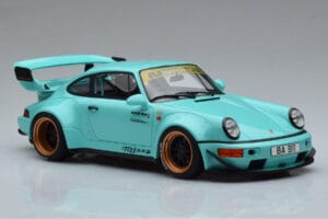 Porsche 911 964 RWB Tiffany Kék GT Spirit 1:18 GT875 Gyanta – 4. kép a 6-ből