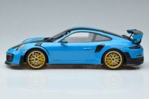 Porsche 911 991.2 GT3 RS Weissach Package Miami Kék Arany Felnik Minichamps 1:18 153068310 Fém – 3. kép a 6-ből