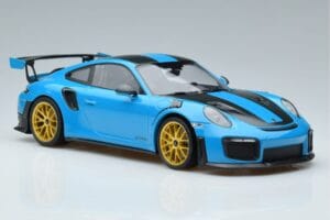 Porsche 911 991.2 GT3 RS Weissach Package Miami Kék Arany Felnik Minichamps 1:18 153068310 Fém – 4. kép a 6-ből