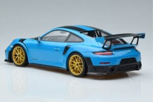 Porsche 911 991.2 GT3 RS Weissach Package Miami Kék Arany Felnik Minichamps 1:18 153068310 Fém – 5. kép a 6-ből