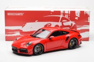 Porsche 911 992 Turbo S Sport Design Piros Minichamps 1:18 113069078 Fém – 8. kép a 8-ből