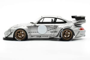 Porsche 911 993 RWB Ezüst Phantom Asia Edition GT Spirit 1:18 CLDC017 Gyanta – 3. kép a 6-ből