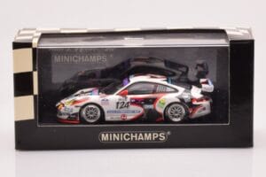 Porsche 911 997 GT3 Cup #124 Mattheus / Geoffroy / Vanbellingen / Fumal 24 Hours of Spa 2005 Minichamps 1:43 400056224 Fém – 4. kép a 4-ből
