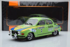 Saab 96 V4 #2 S. Blomqvist / H. Sylvan Rally Sweden 1976 IXO 1:18 18RMC085B Fém – 6. kép a 6-ből