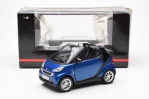 Smart Fortwo 451 Cabrio Kék & Fekete Minichamps 1:18 150036330 Fém – 8. kép a 8-ből