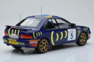 Subaru Impreza 555 #5 C. Sainz / L. Moya Tour de Corse 1995 IXO 1:18 18RMC063A Fém – 2. kép a 6-ből