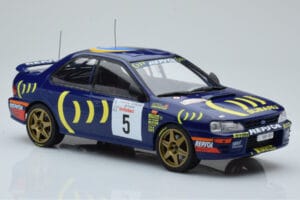 Subaru Impreza 555 #5 C. Sainz / L. Moya Tour de Corse 1995 IXO 1:18 18RMC063A Fém – 4. kép a 6-ből