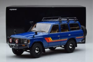 Toyota Land Cruiser 60 Kék Opcionális Alkatrészekkel Kyosho 1:18 08956XBL Fém – 11. kép a 11-ből