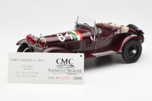Alfa Romeo 1750 GS Spider #84 T. Nuvolari / B. Guidotti Mille Miglia Winner 1930 CMC 1:18 M-141 Fém