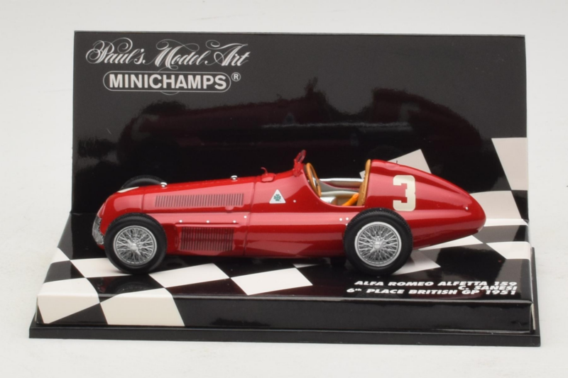 Alfa Romeo 159 Alfetta #3 C. Sanesi 6th Place British GP 1951 Minichamps 1:43 400511203 Fém