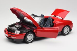 Alfa Romeo Spider 916 Alfa Piros Maisto 1:18 50278 Fém – 2. kép a 8-ből
