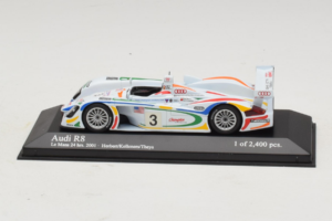 Audi R8 LMP #3 J. Herbert / R. Kelleners 24 Hours of Le Mans 2001 Minichamps 1:43 400010903 Fém