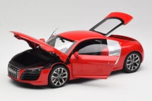 Audi R8 V10 Brilliant Piros Kyosho 1:18 09216RR Fém – 2. kép a 8-ből